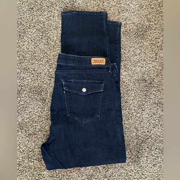 Levis Jeans 16 S Perfect Waist 525 Straight Leg Dark Blue Stretch Denim 16S - Picture 1 of 7